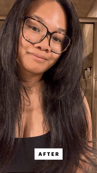 Calaor after using the Mane It's Giving Body Medium Hot Thermal Round Brush