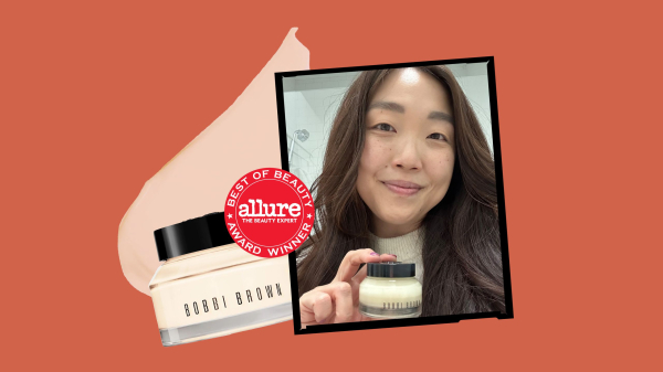 A photo of Allure contributor Christa Joanna Lee holding the Bobbi Brown Vitamin Enriched Face Base Moisturizer  Primer...